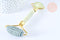 Rouleau de massage jade naturelle support or doré 14,3mm,outil auto-massage, x1 G7238