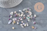 Sand chips natural fluorite stone 5-10.5mm undrilled, x20gr (G3498)