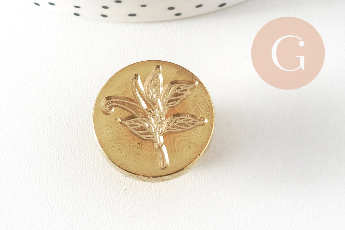 Metal seal Gold leaf brass sealing wax 25mm, personalization DIY invitations x1 G8946