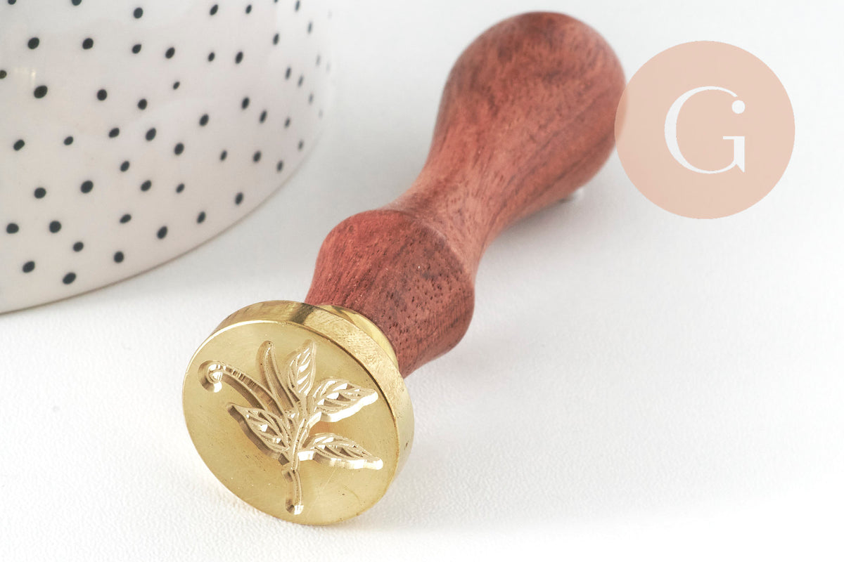 Metal seal Gold leaf brass sealing wax 25mm, personalization DIY invitations x1 G8946
