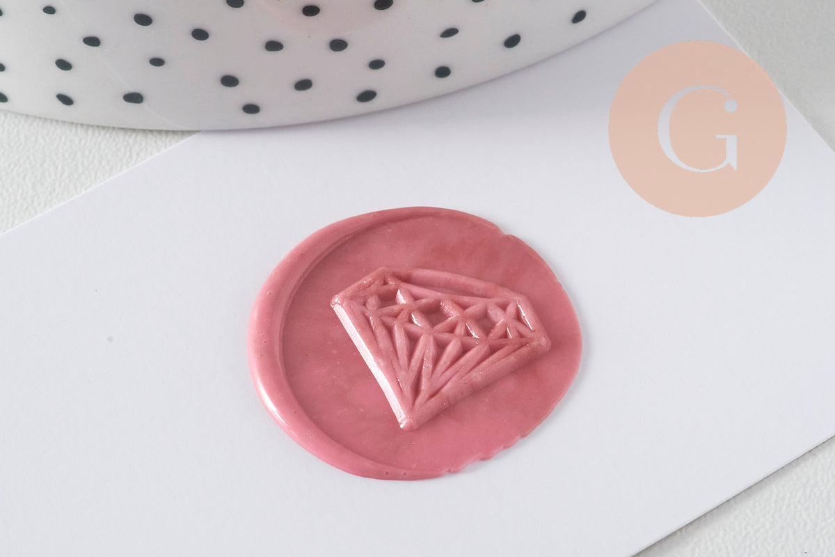 Sceau en metal diamant pour cire à cacheter, pour création de sceaux personnalisés pour invitation de mariage DIY,25mm x1 G4957