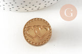 Sceau metal coeurs entrelacés cire à cacheter,fourniture pour création sceaux personnalisés, invitation de mariage DIY,25mm x1 G4723