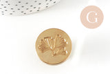 EP-Metal seal gingko leaf sealing wax, for creating personalized seals for DIY wedding invitation, 25mm x1 G4724