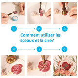 Sceau métal logo personnalisé cire à cacheter, fourniture pour création de sceaux personnalisés pour invitation de mariage DIY, x1 (G4942)