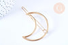 Support barrette Lune clip métal doré 53mm, x1 (G6600)