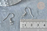 Support boucle crochet acier 304 inoxydable platine finition boule 22mm, x50 (G7900)