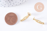 Support de broche en laiton doré 18K 20mm, x2 (G10703)