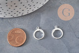 Stainless steel 304 sleeper earring findings, silver plated, 14.5mm, x10 (G11185)