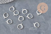 Stainless steel 304 sleeper earring findings, silver plated, 14.5mm, x10 (G11185)