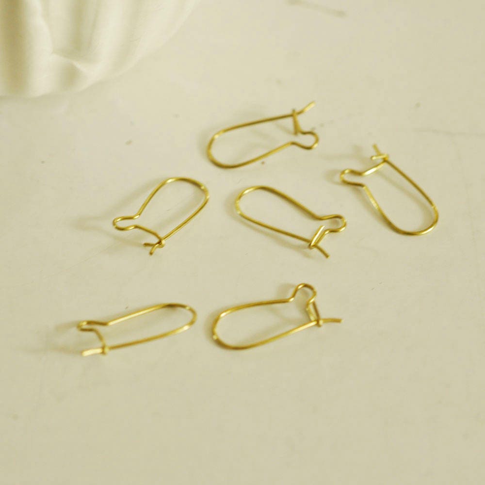 Supports boucles hameçons laiton brut, fournitures créatives, oreilles percées, création bijoux, x 50,16mm-G1600