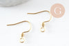 Supports de boucles crochets acier 304 inoxydable doré 24K 18x16mm, x10 (G9525)