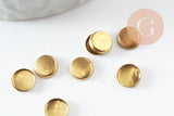 Supports de cabochons ronds laiton brut diamètre 6mm, x20 (G5502)