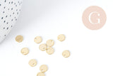 breloque ronde cuivre doré 16K 5mm,pendentif doré pour création bijoux DIY, x4 (G8927)