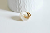 EP-coquillage naturel blanc doré 19-26mm,bijoux coquillage nacré, x1 (G2666)