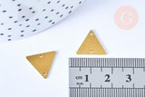 pendentif Intercalaire Triangle géométrique 2 trous laiton brut 16mm, fournitures bijoux création bijoux, x 5 G6548