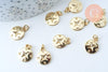 pendentif boussole laiton doré 20k 15.2mm, x1 (G5996)