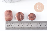 perles jaspe marron zébré naturel, x5 (G4895)