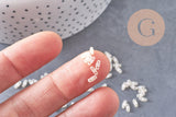 perles rocaille verre rectangle beige opaque, perle carré création bracelet, perle tila, 2mm,2 trous, x50 (1.2 Gr) (G4606)